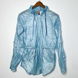 Merrell Jacket Womens M Blue Windbreaker Thin Raingear Travel Packable Opti-Wick